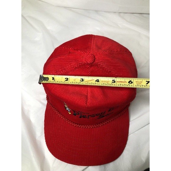 Vintage Corduroy Red Zip Back Hat Woody Woodpecker Embroidered Otto Cap - Picture 11 of 13